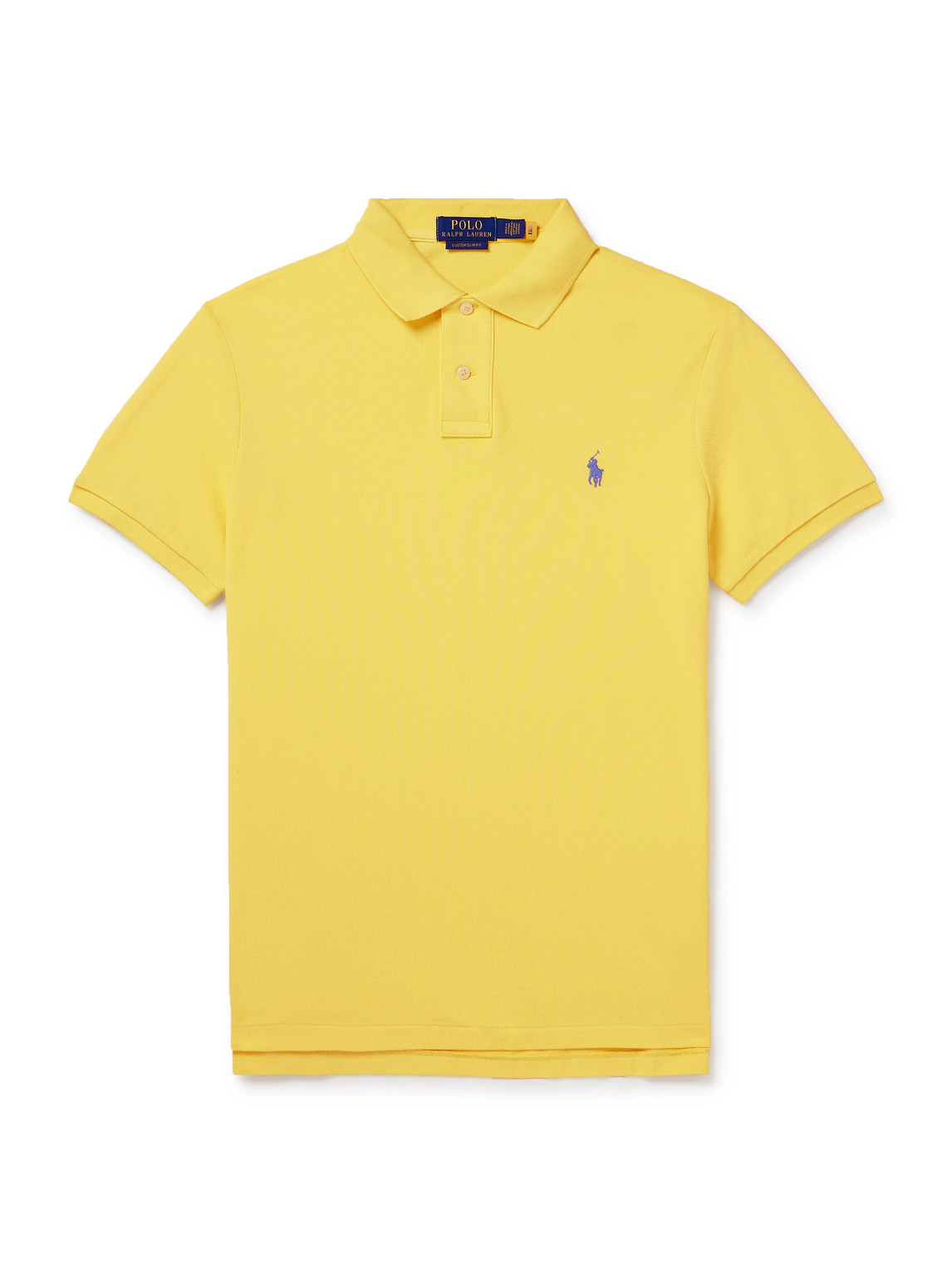 Polo Ralph Lauren Slim-fit Logo-embroidered Cotton-piqué Polo Shirt In Yellow