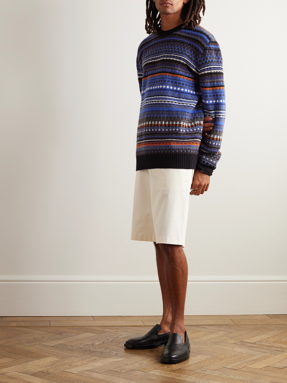 Shop Missoni Jacquard-knit Sweater In Blue