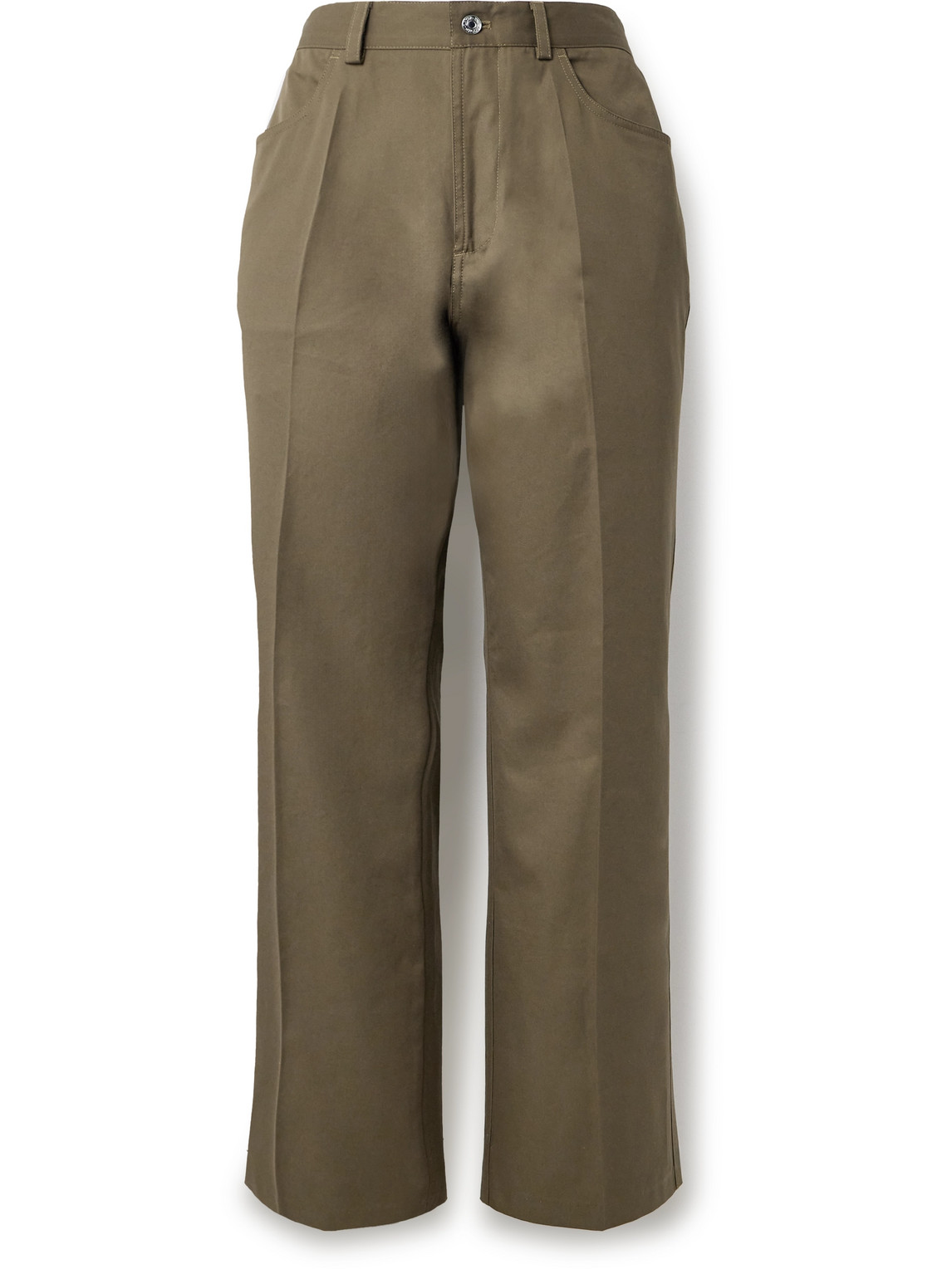 Second / Layer El Valluco Straight-leg Cotton-blend Trousers In Brown
