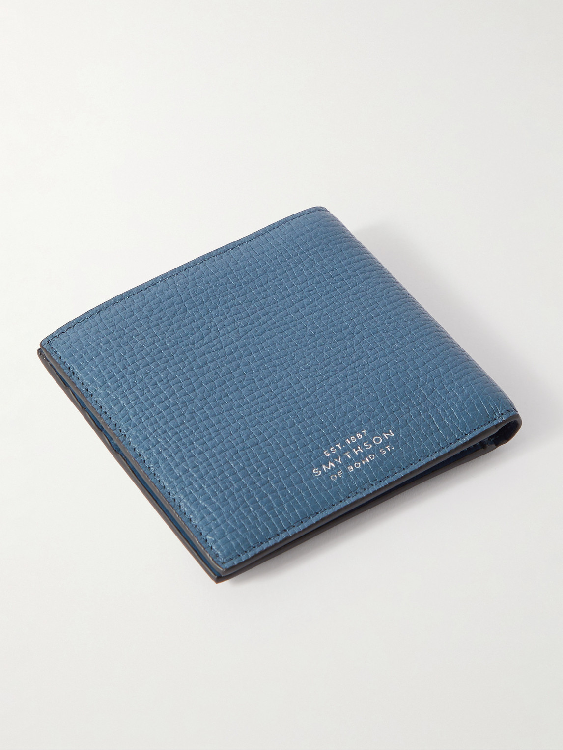 Shop Smythson Ludlow Full-grain Leather Wallet In Blue