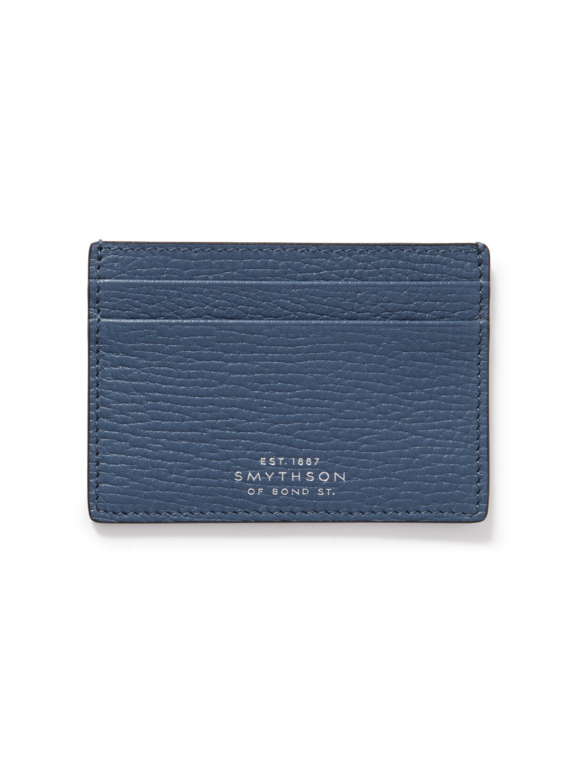 Shop Smythson Ludlow Full-grain Leather Cardholder In Blue