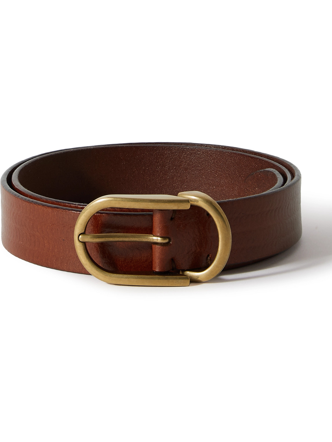 Brunello Cucinelli 3cm Leather Belt In Brown