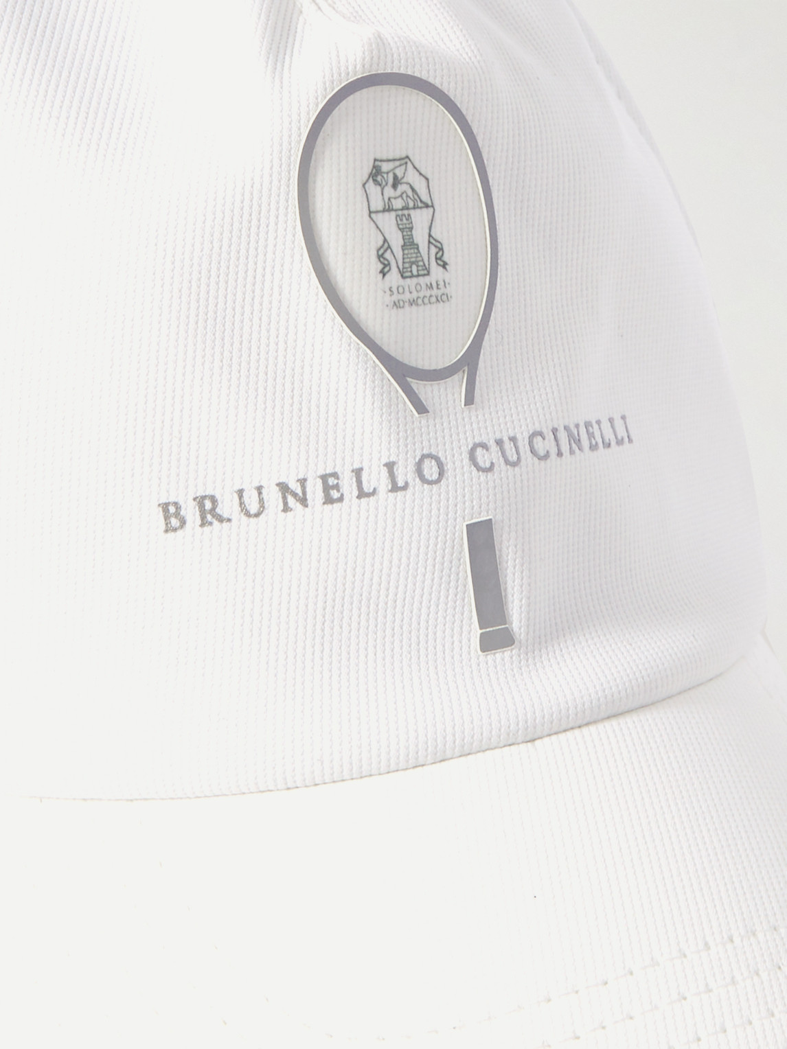 Brunello Cucinelli Perforated Logo-print Stretch-shell Baseball Cap In White