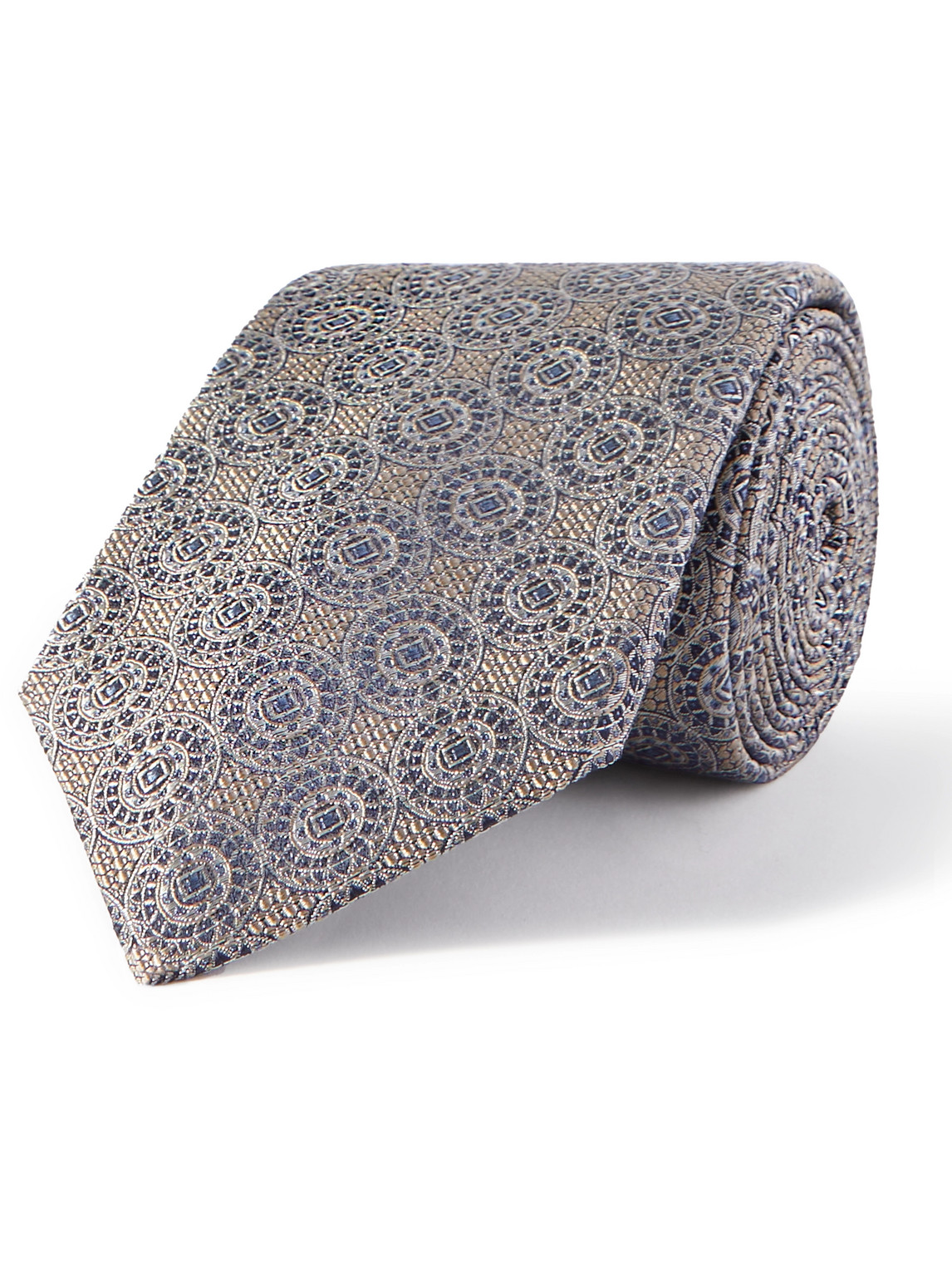 Brunello Cucinelli 8cm Silk-jacquard Tie In Neutral
