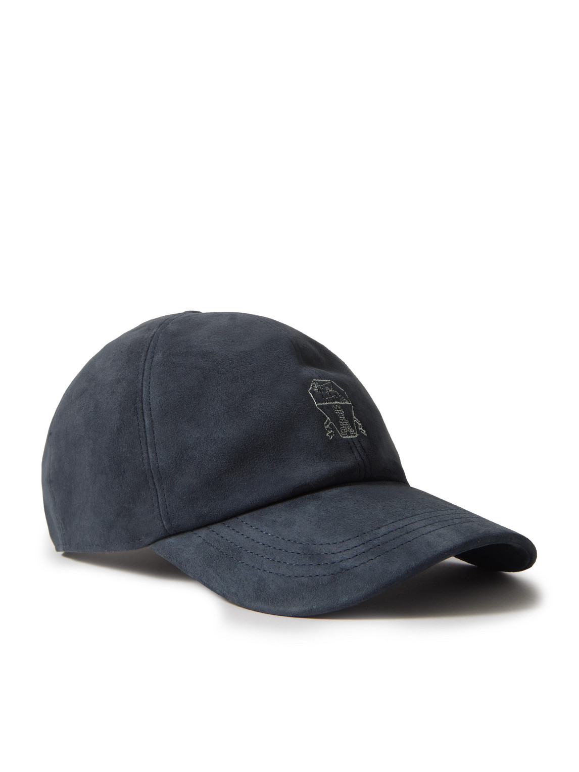 Brunello Cucinelli Logo-Embroidered Suede Baseball Cap Smart Closet