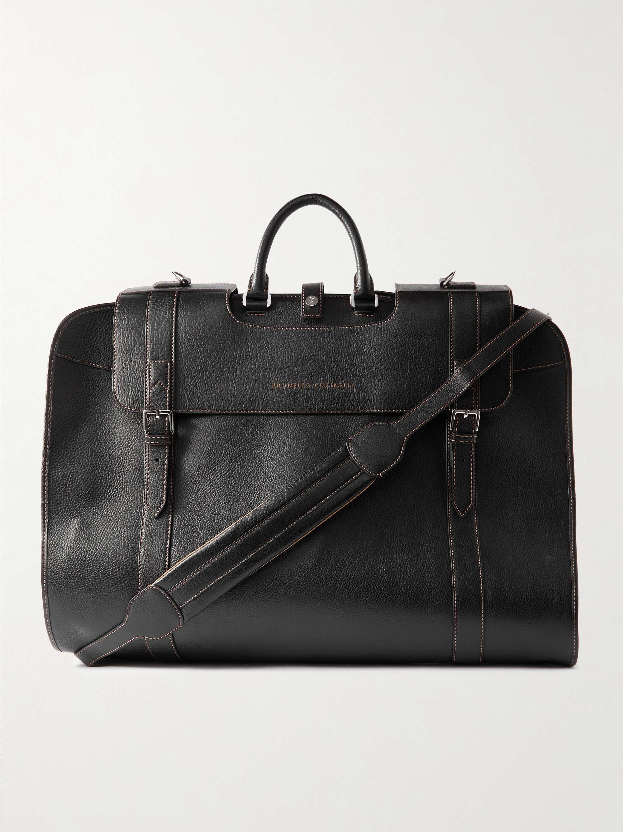 BRUNELLO CUCINELLI Full-Grain Leather Garment Bag for Men