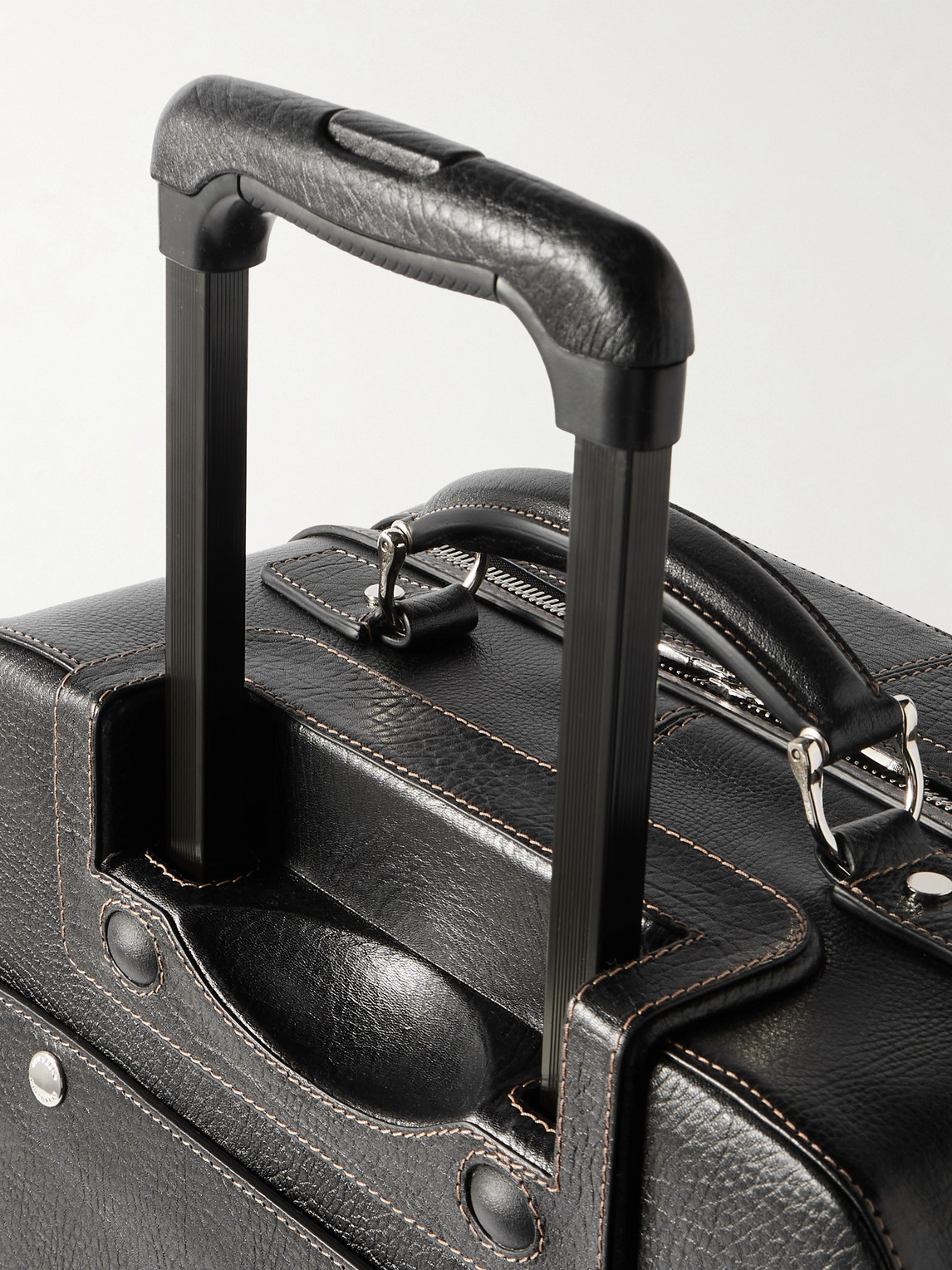 Brunello Cucinelli Full-grain Leather Carry-on Suitcase In Black