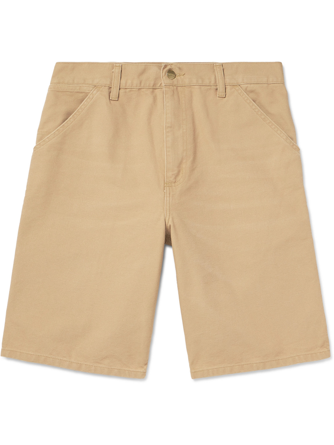 Carhartt Straight-leg Organic Cotton-canvas Shorts In Neutral