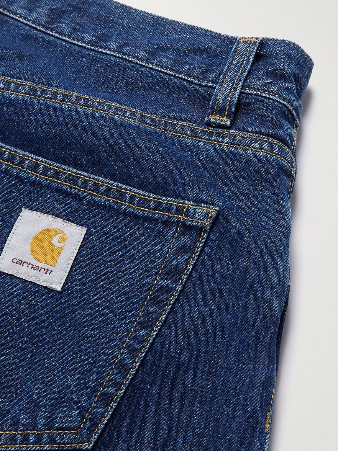 Carhartt Rear Logo-patch Denim Shorts In Blue