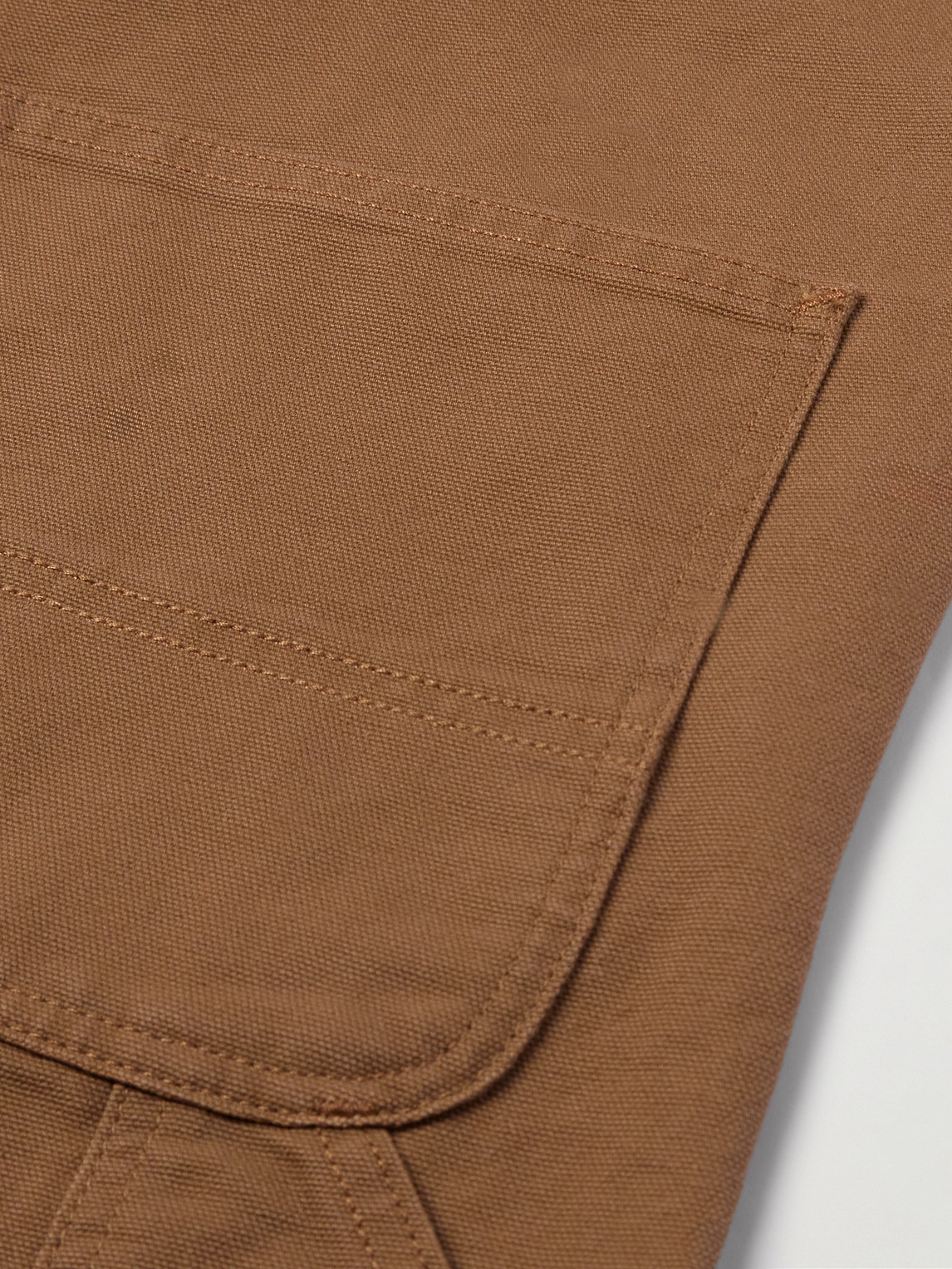 Shop Carhartt Straight-leg Cotton-canvas Overalls In Brown
