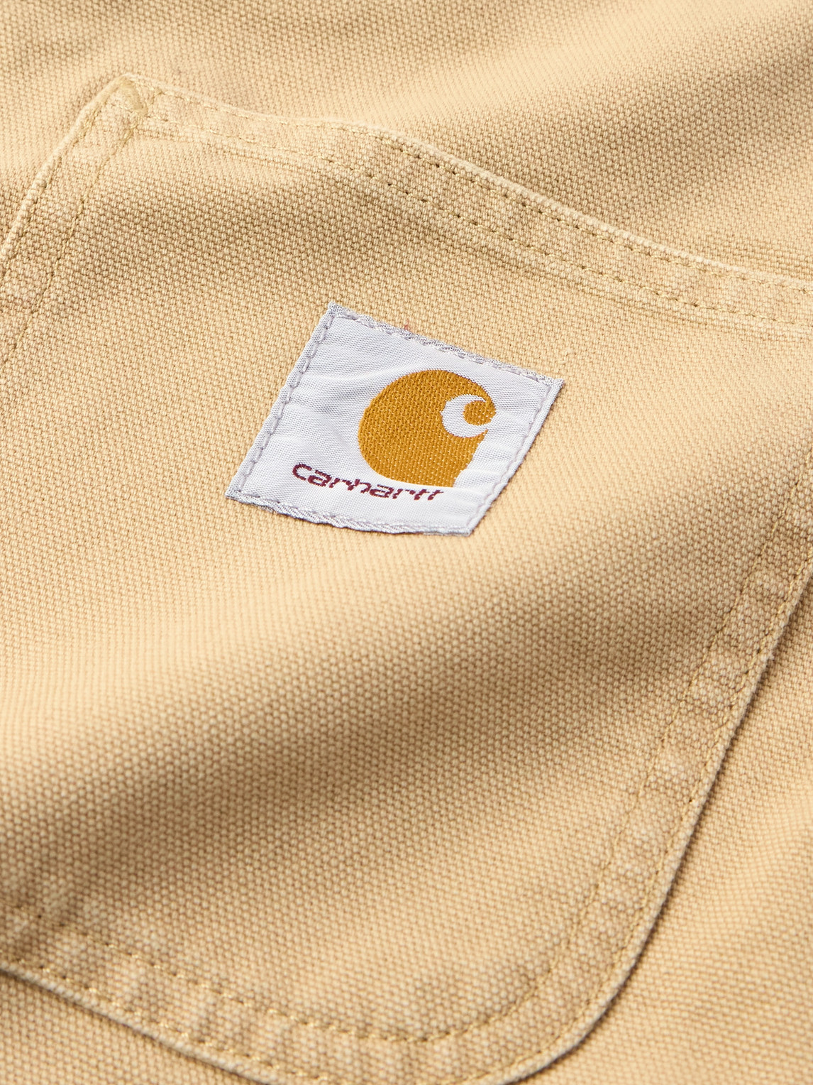 Shop Carhartt Arbor Logo-appliquéd Cotton-canvas Gilet In Yellow
