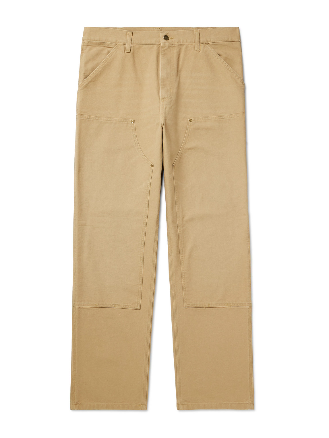 Carhartt Double Knee Straight-leg Cotton-canvas Carpenter Trousers In Neutrals