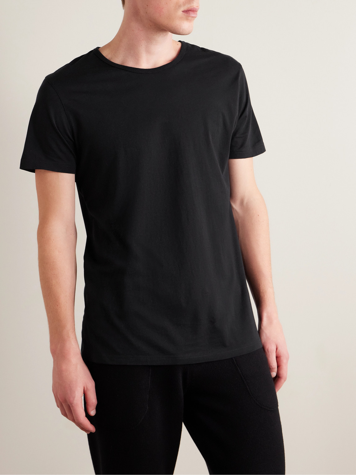 Shop Derek Rose Riley Cotton-jersey T-shirt In Black
