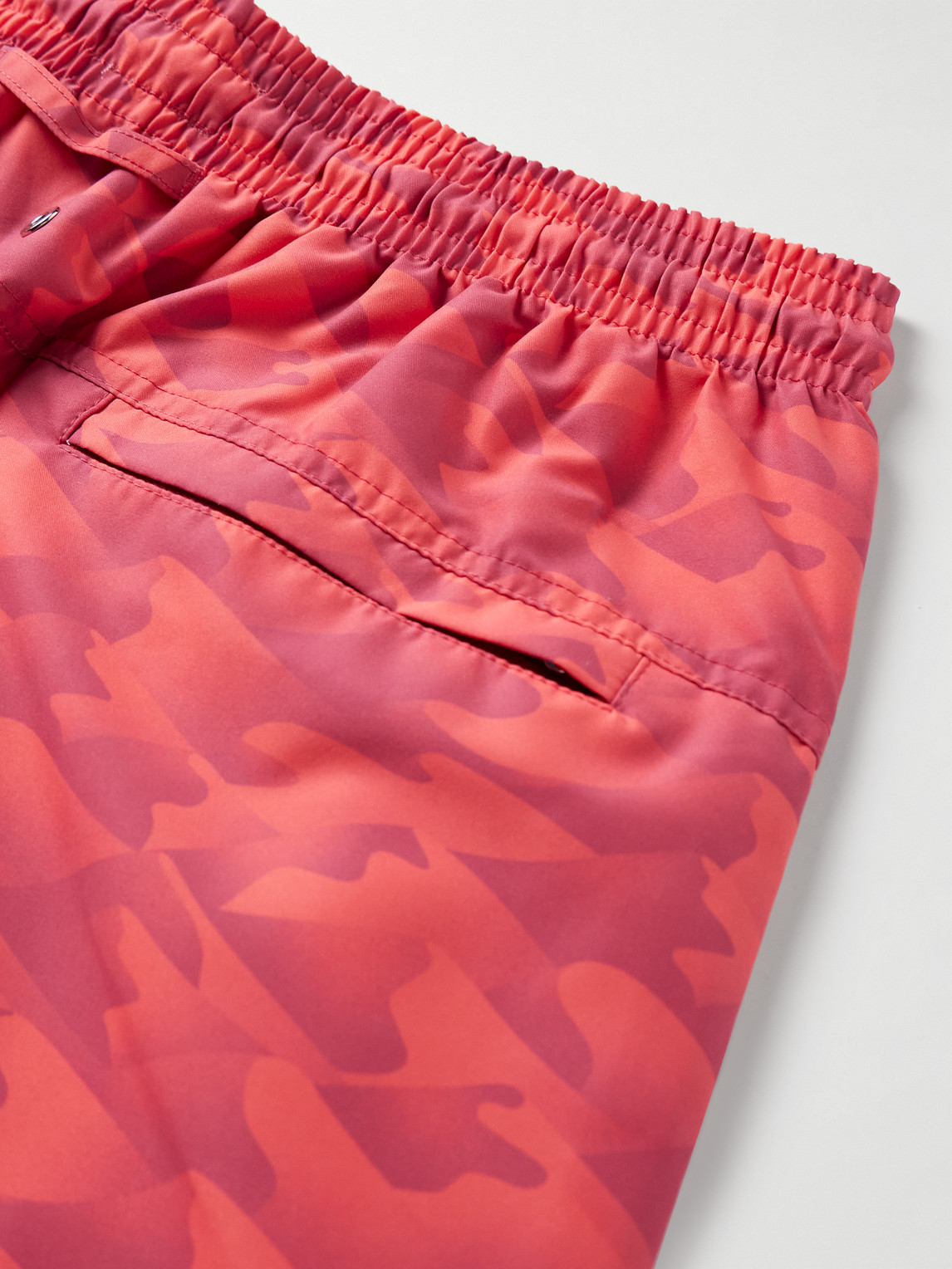 Shop Derek Rose Maui 61 Straight-leg Mid-length Printed Swim Shorts In Pink