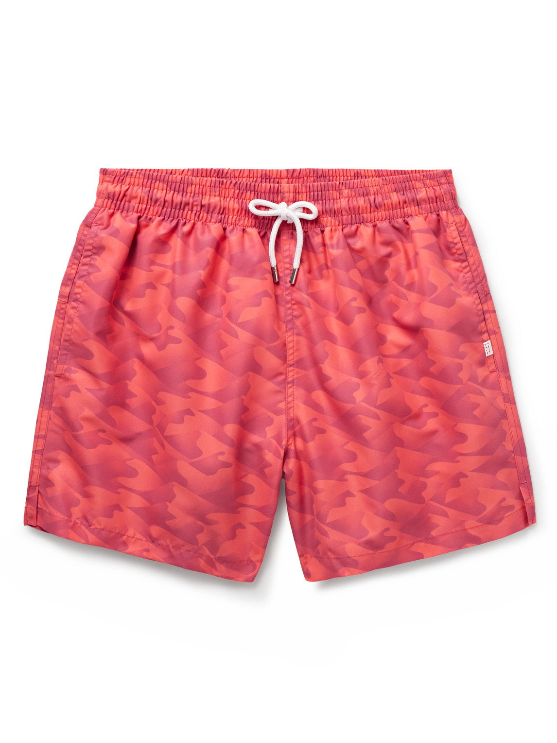 Shop Derek Rose Maui 61 Straight-leg Mid-length Printed Swim Shorts In Pink