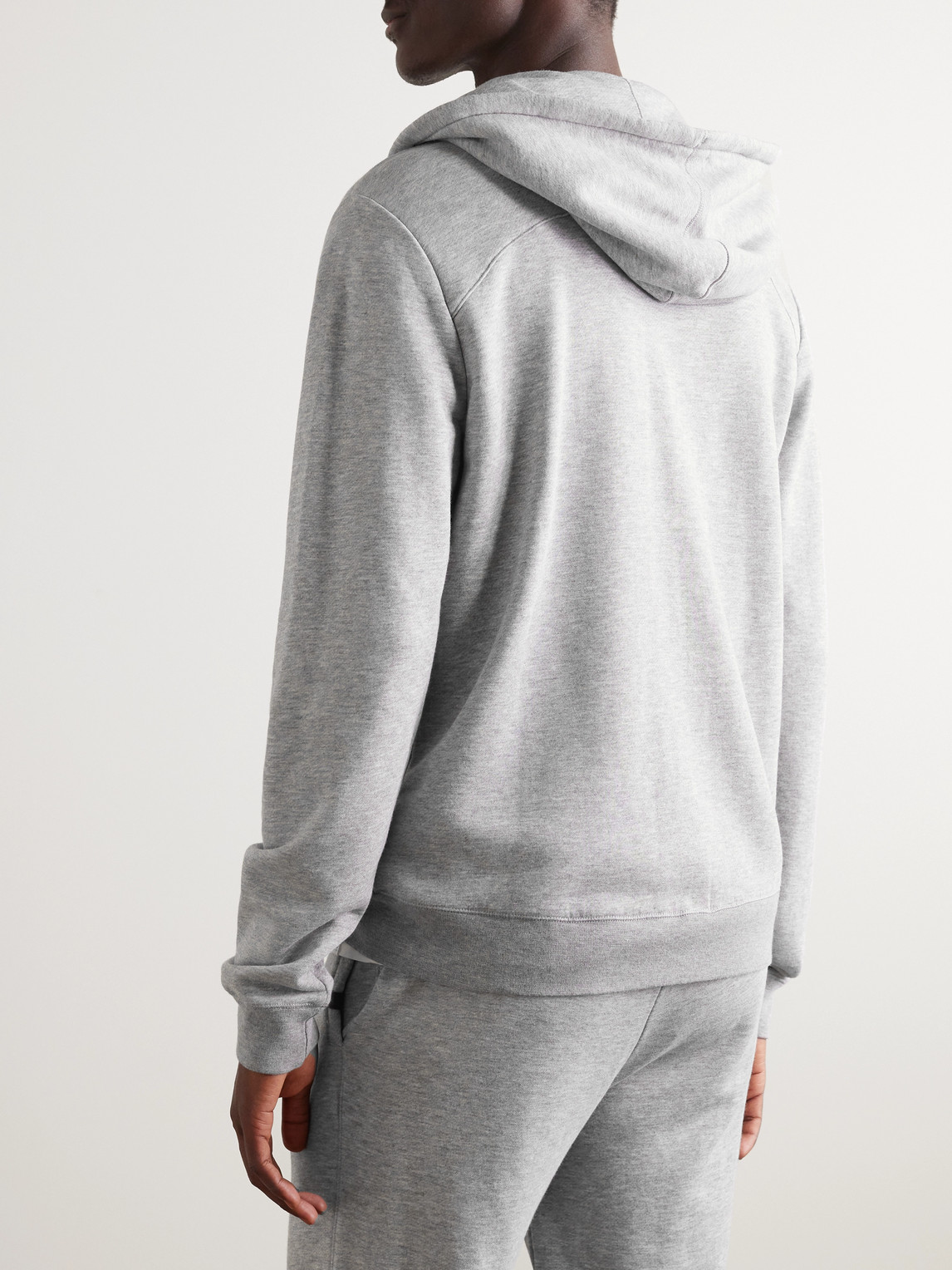 Shop Derek Rose Quinn Cotton And Modal-blend Jersey Zip-up Hoodie In Gray