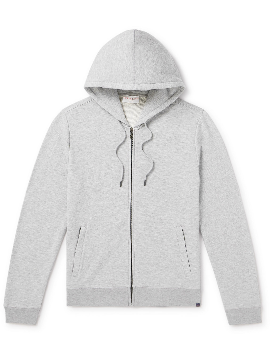 Derek Rose Quinn Cotton And Modal-blend Jersey Zip-up Hoodie In Grey