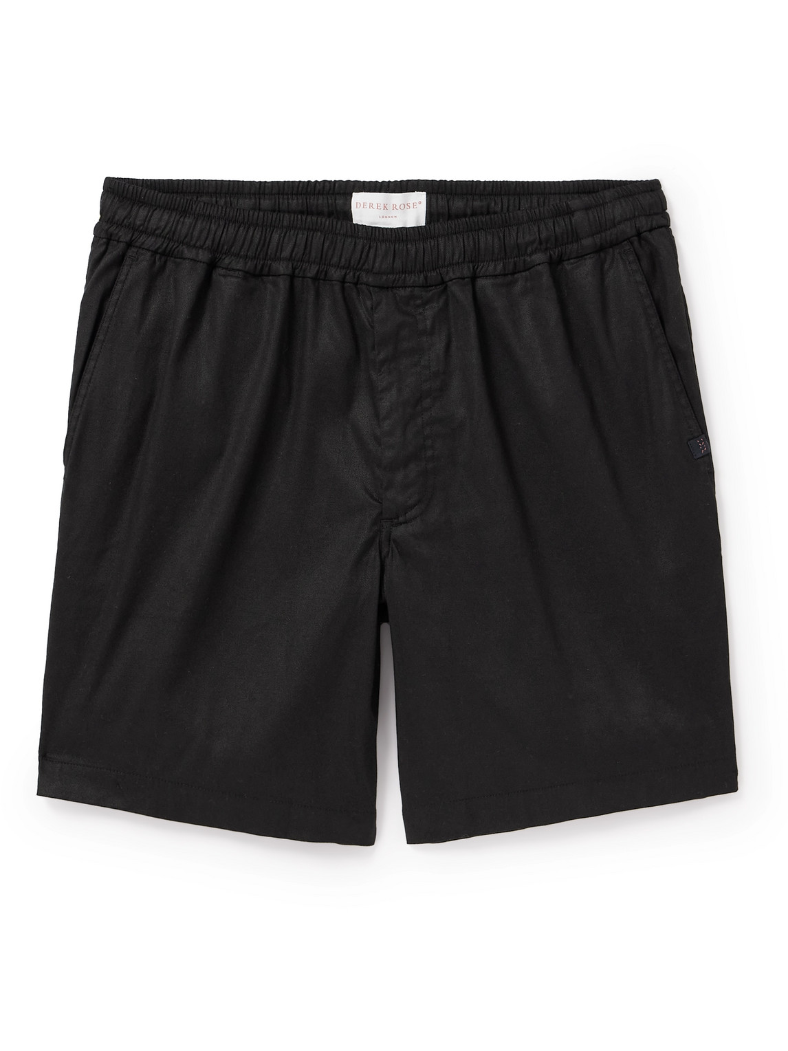 Derek Rose Harris 1 Straight-leg Stretch Lyocell And Cotton-blend Twill Shorts In Black
