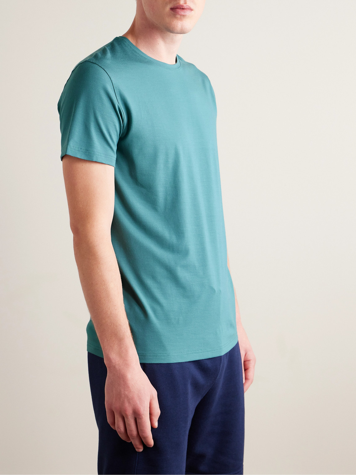 Shop Derek Rose Basel 14 Stretch-modal Jersey T-shirt In Blue