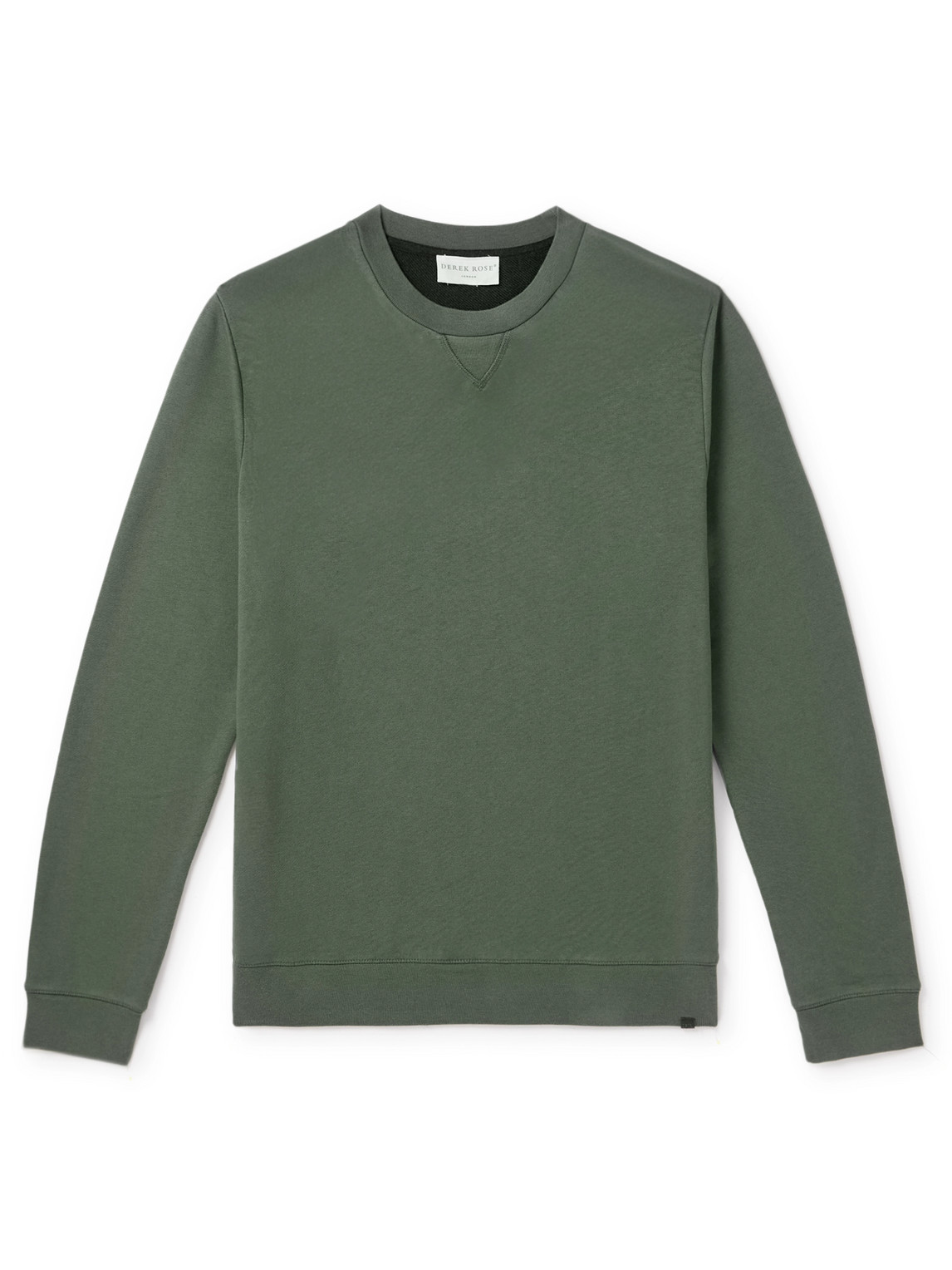 Derek Rose Quinn 1 Cotton And Modal-blend Jersey Sweatshirt In Green