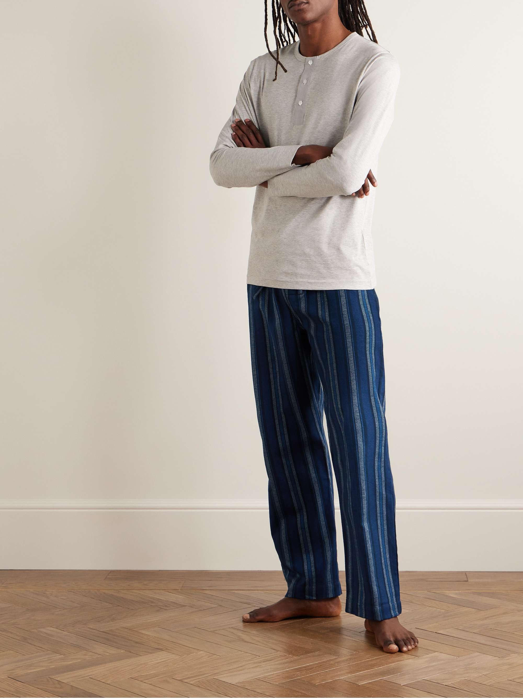 Kelburn 38 Striped Brushed Cotton-Flannel Pyjama Trousers