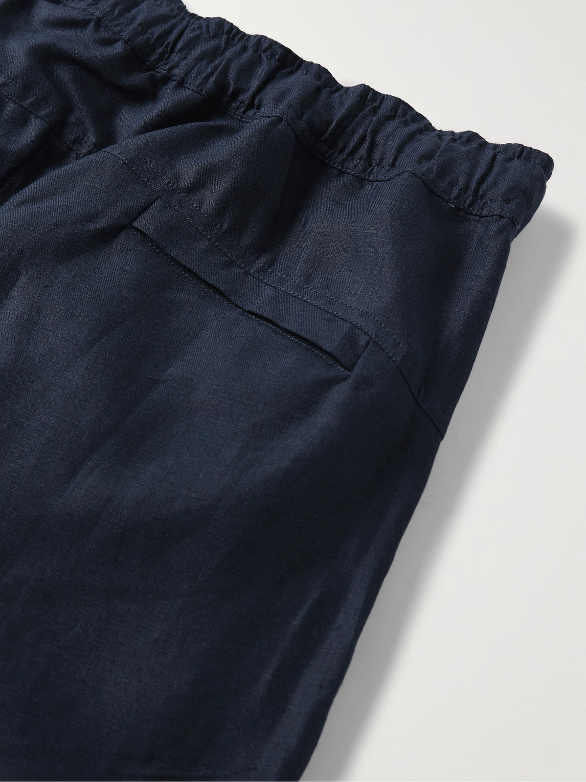 Shop Derek Rose Sydney 2 Slim-fit Linen Drawstring Trousers In Blue