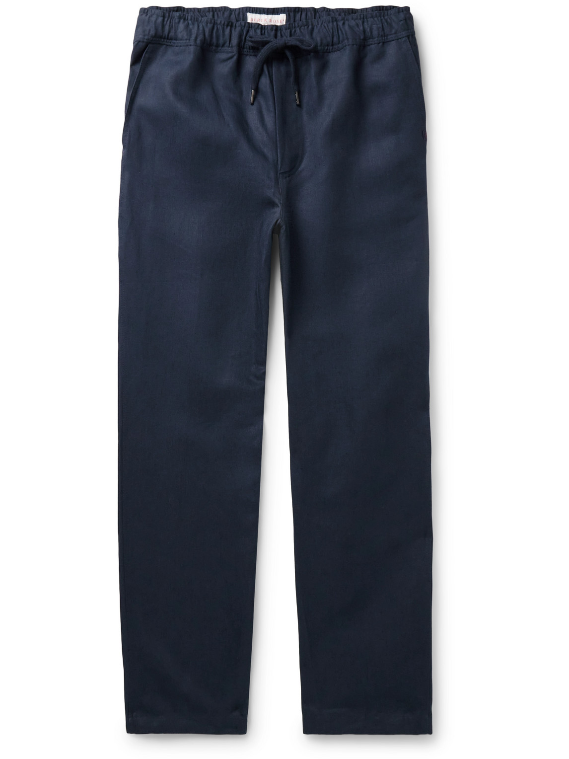 Derek Rose Sydney 2 Slim-fit Linen Drawstring Trousers In Blue