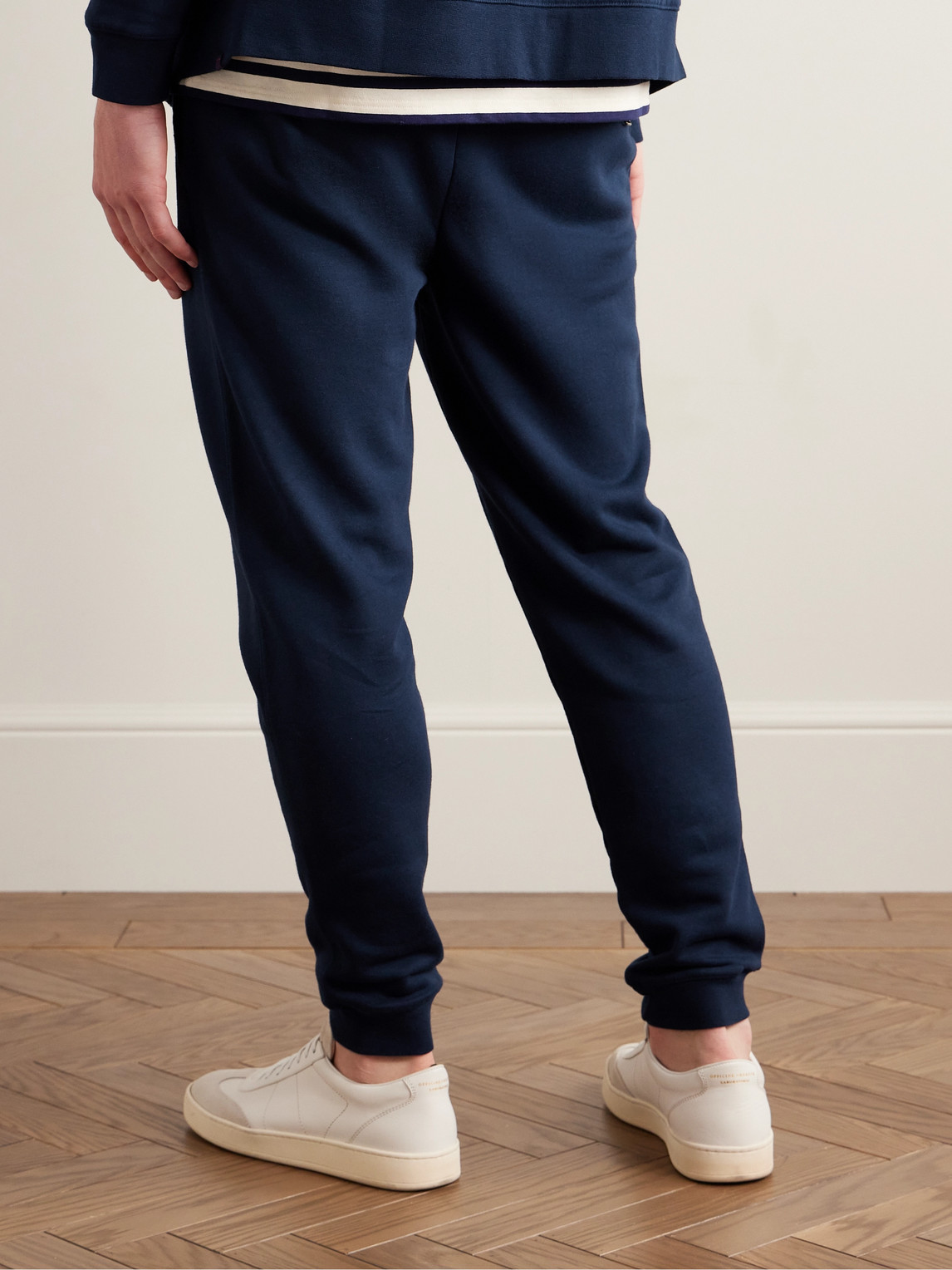 Shop Derek Rose Quinn Slim-fit Tapered Cotton And Modal-blend Jersey Sweatpants In Blue