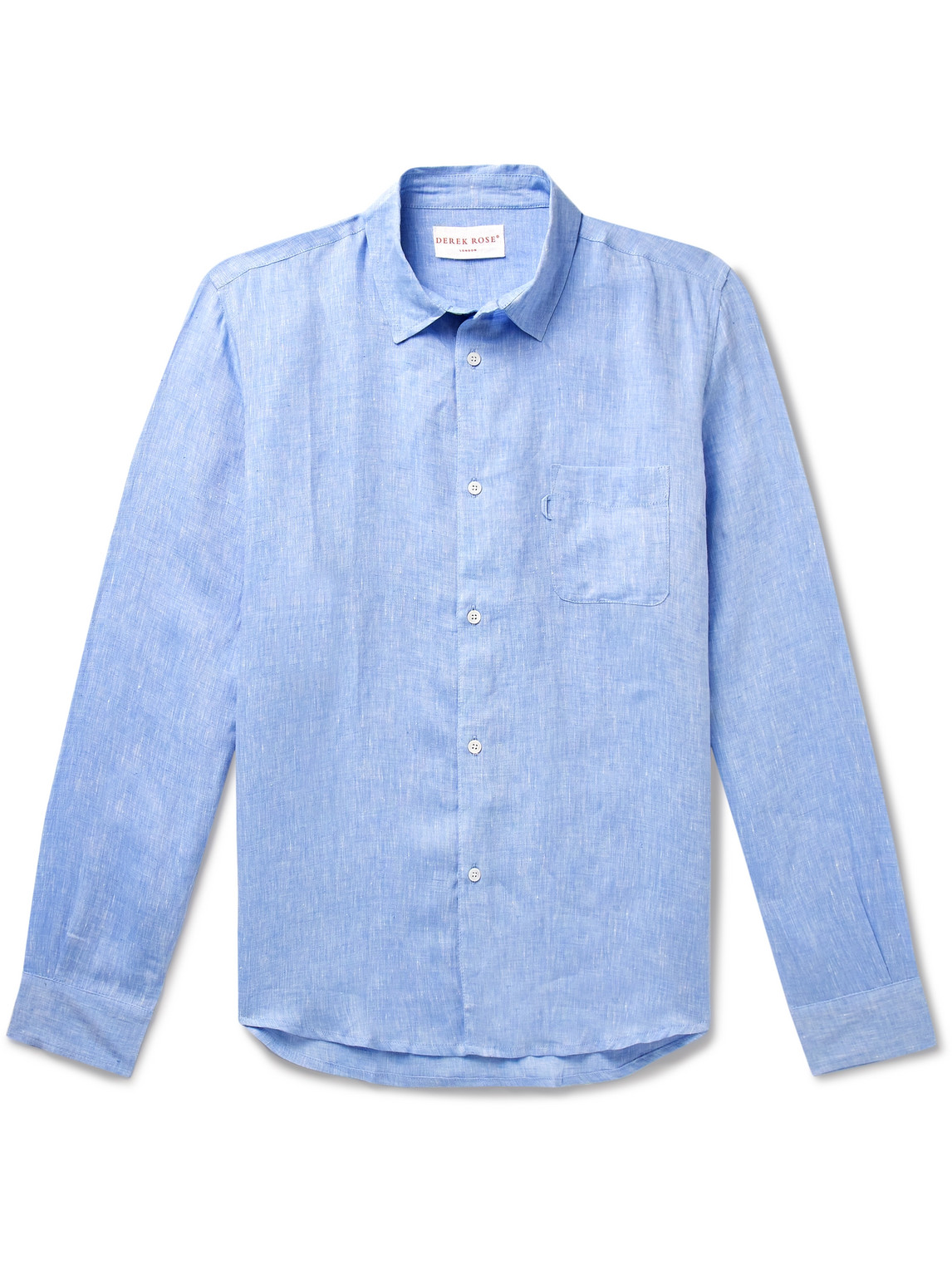 Derek Rose Monaco 1 Linen Shirt In Blue