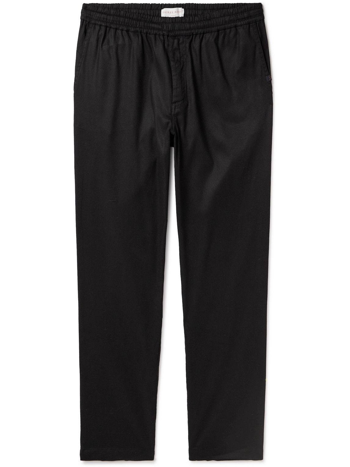 Shop Derek Rose Harris 1 Slim-fit Straight-leg Stretch Lyocell And Cotton-blend Twill Trousers In Black