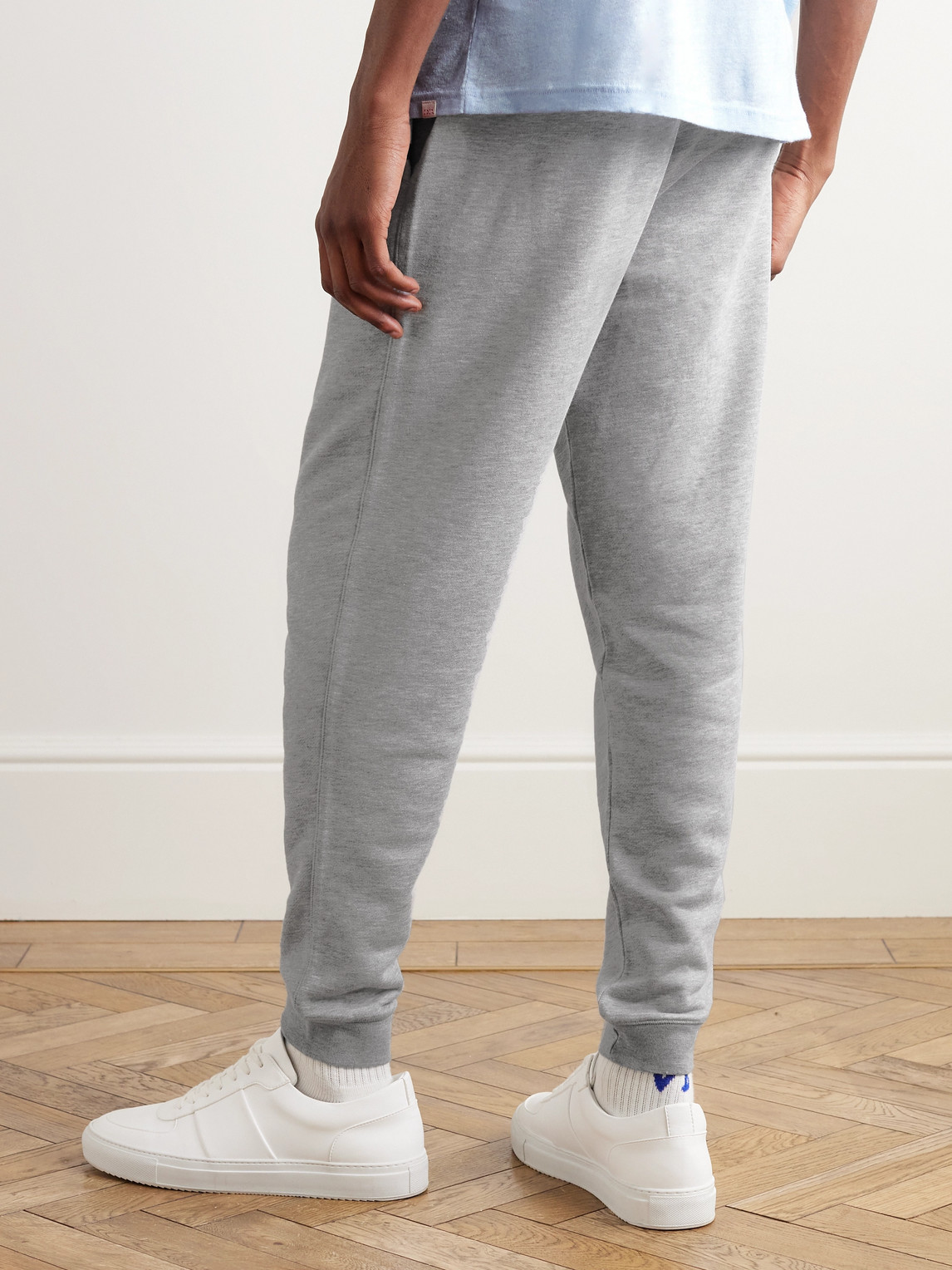 Shop Derek Rose Quinn 1 Tapered Cotton And Modal-blend Jersey Sweatpants In Gray