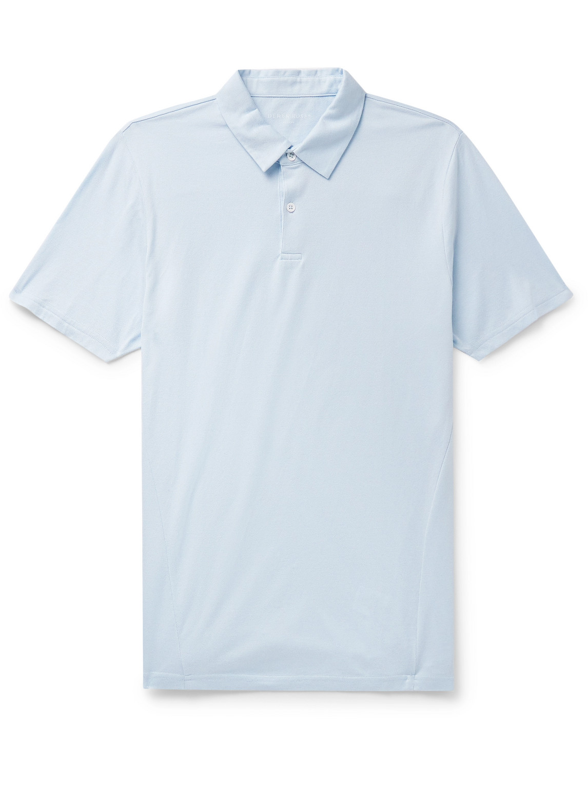 Shop Derek Rose Ramsay Stretch-cotton And Tencel™ Lyocell-blend Piqué Polo Shirt In Blue