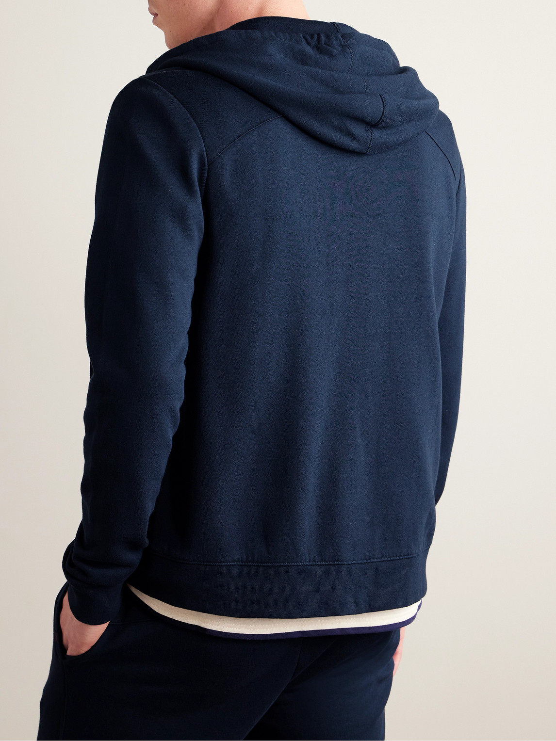 Shop Derek Rose Quinn Cotton And Modal-blend Jersey Zip-up Hoodie In Blue