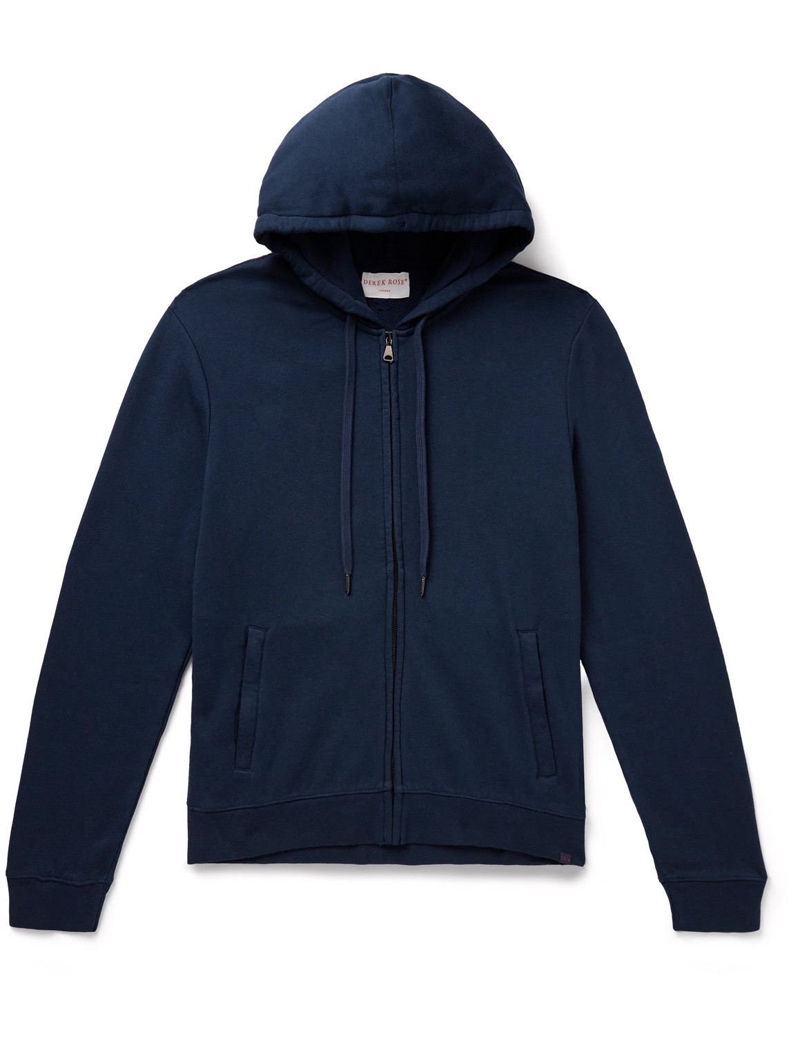 Derek Rose Quinn Cotton And Modal-blend Jersey Zip-up Hoodie In Blue