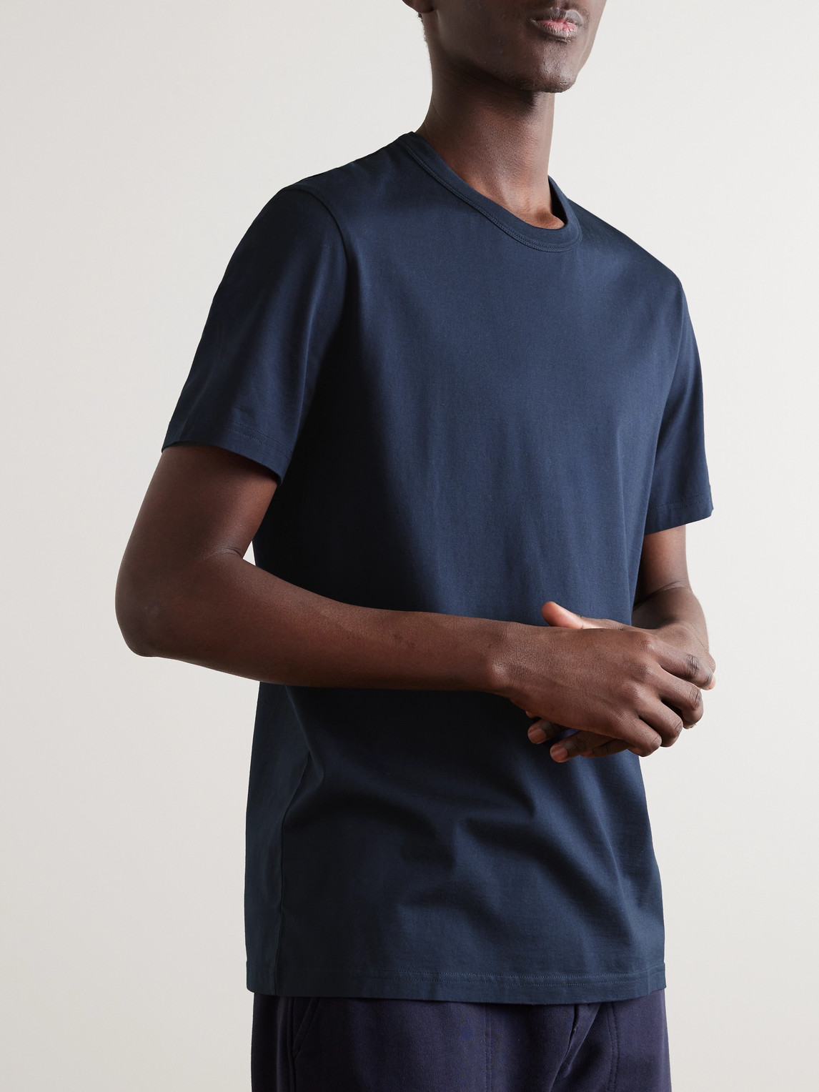 Shop Derek Rose Barny 2 Cotton-jersey T-shirt In Blue