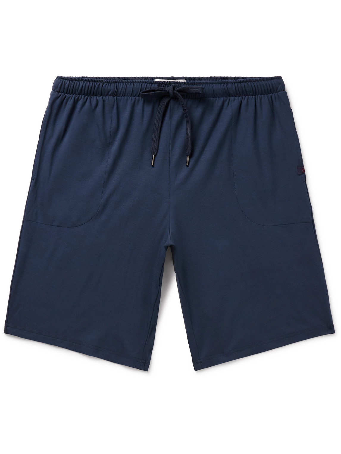 Derek Rose Basel 1 Stretch Micro Modal Jersey Lounge Shorts In Blue
