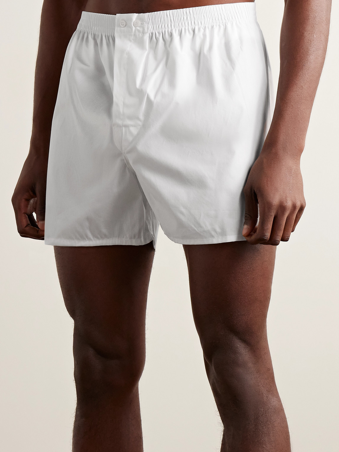 Shop Derek Rose Savoy Cotton Boxer Shorts In White