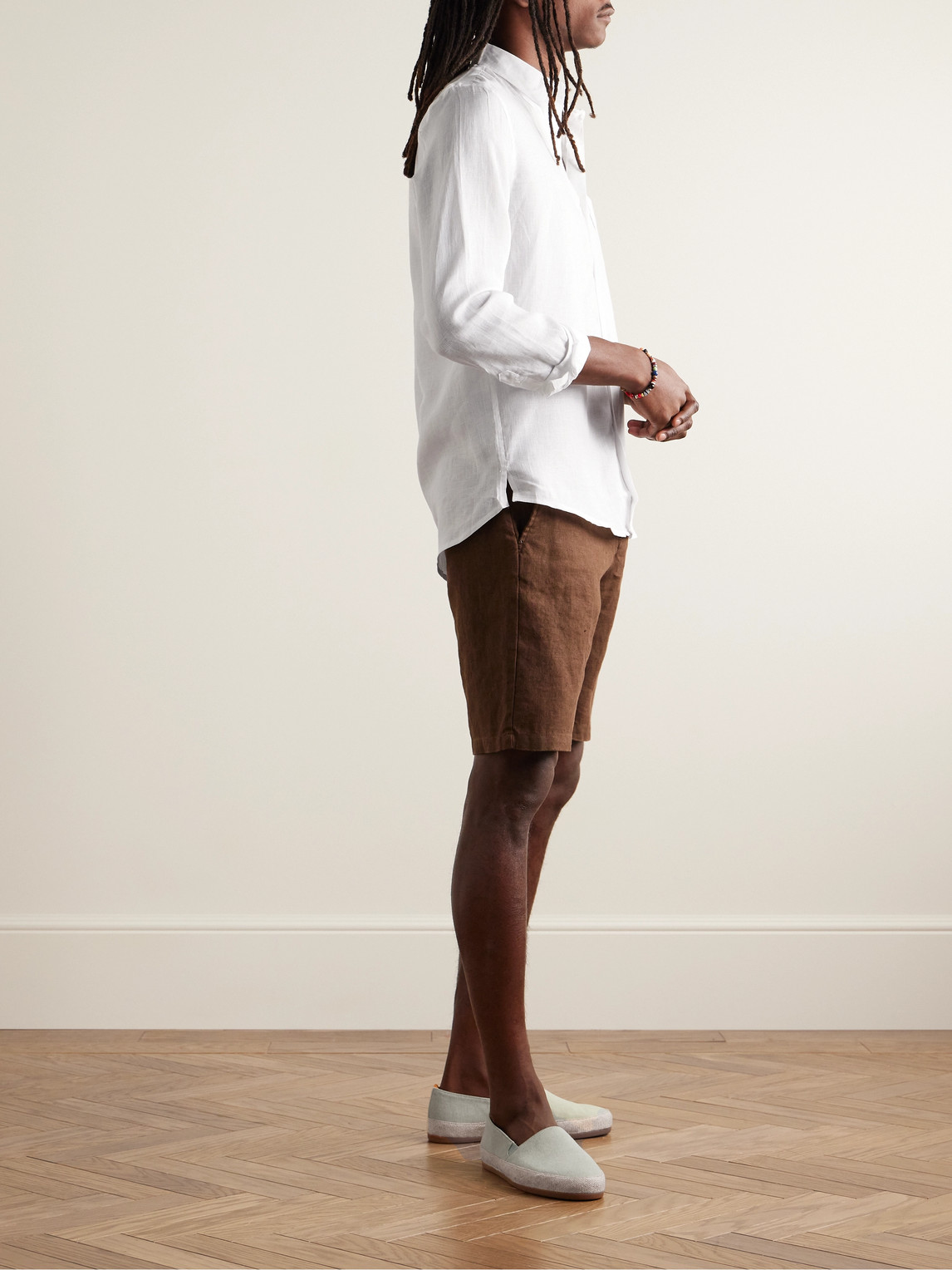 Shop Derek Rose Monaco 1 Linen Shirt In White