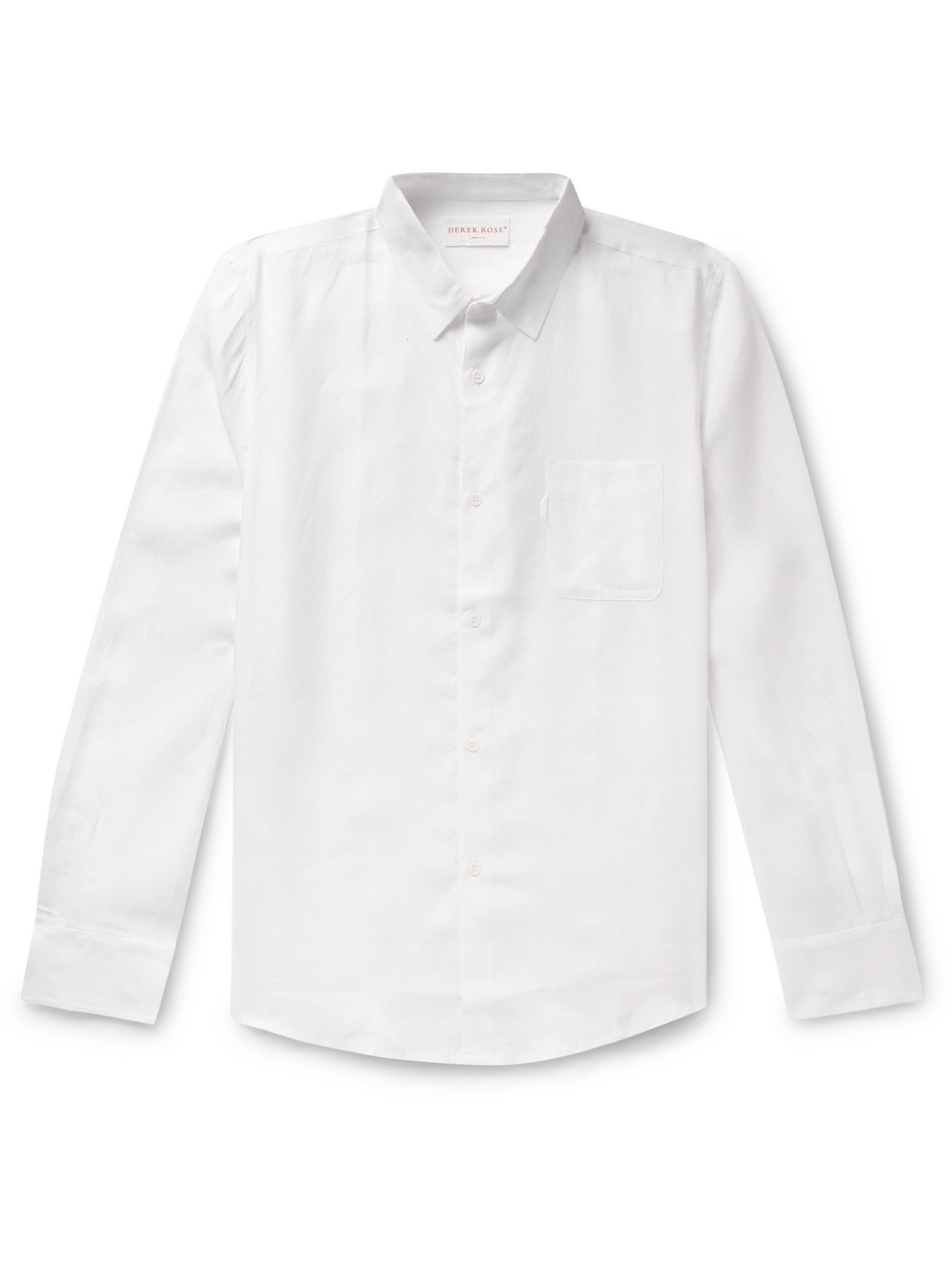 Derek Rose Monaco 1 Linen Shirt In White