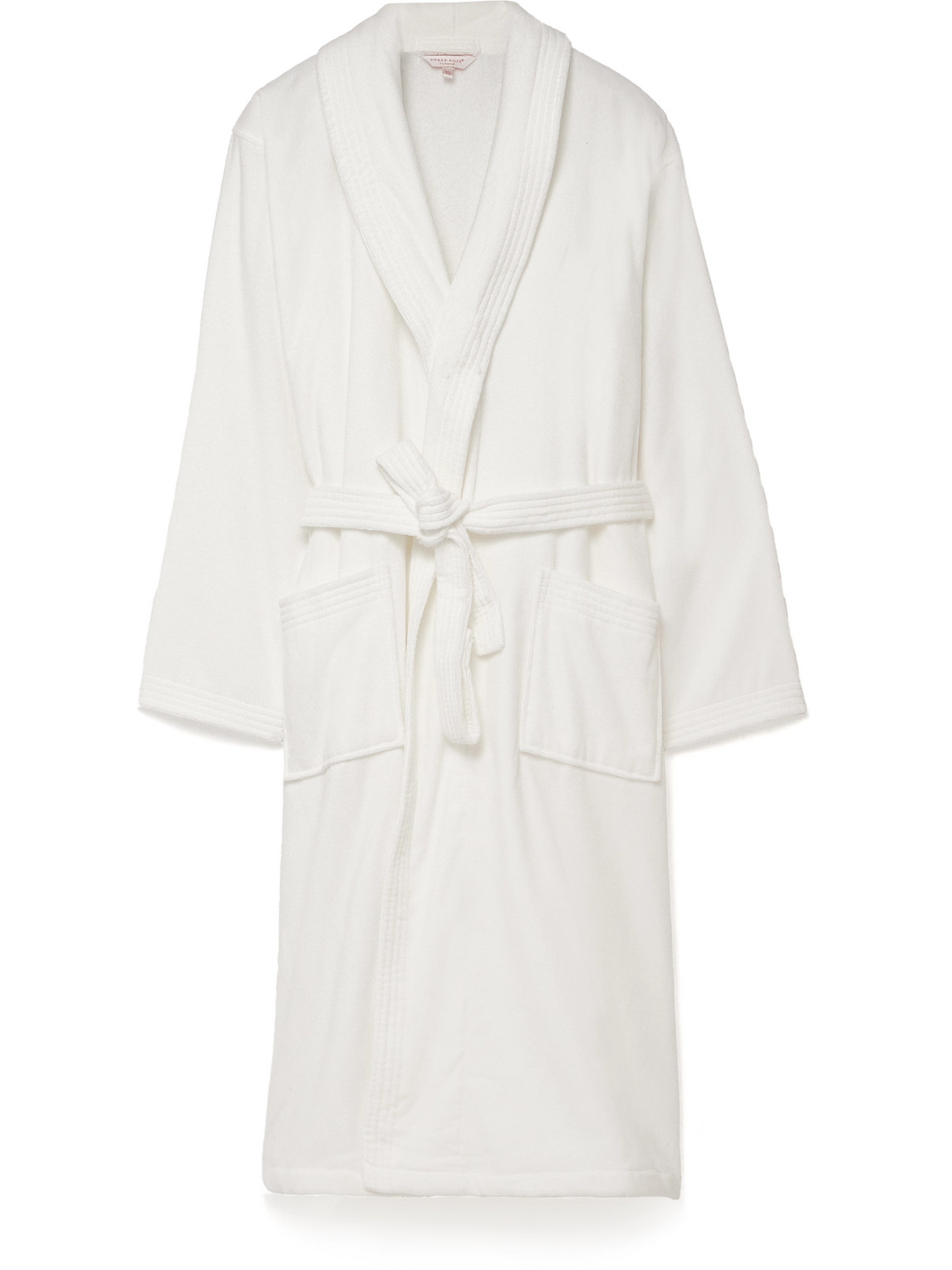 Derek Rose Triton Cotton-terry Dressing Gown In White