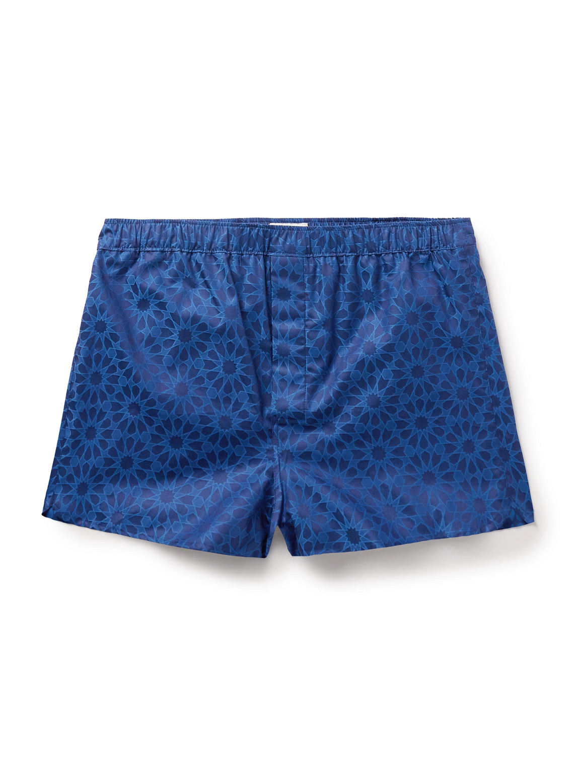Derek Rose Paris 26 Cotton-jacquard Boxer Shorts In Blue