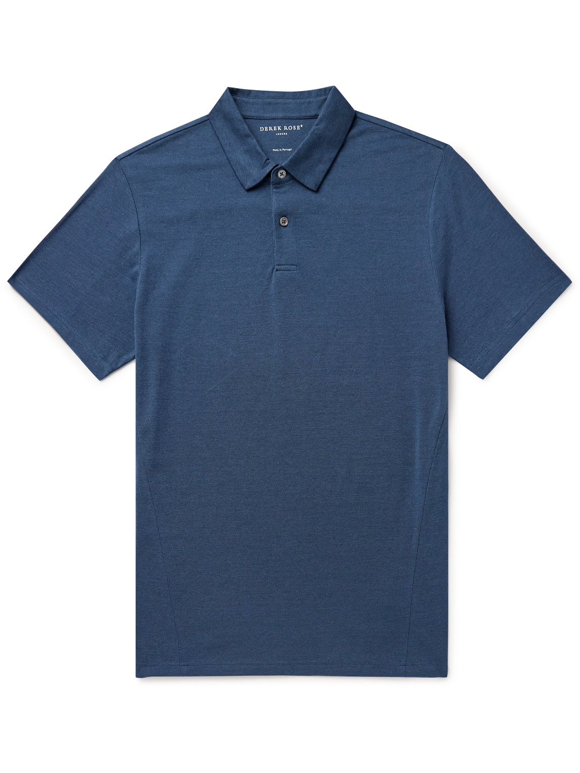 Derek Rose Ramsay 1 Stretch-cotton And Tencel™ Lyocell-blend Piqué Polo Shirt In Blue