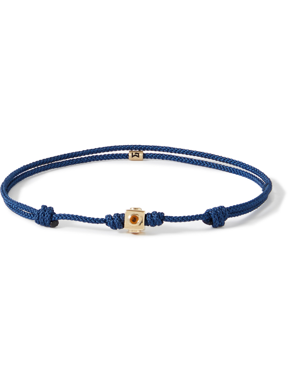 Luis Morais Gold, Smoky Quartz And Cord Bracelet In Blue