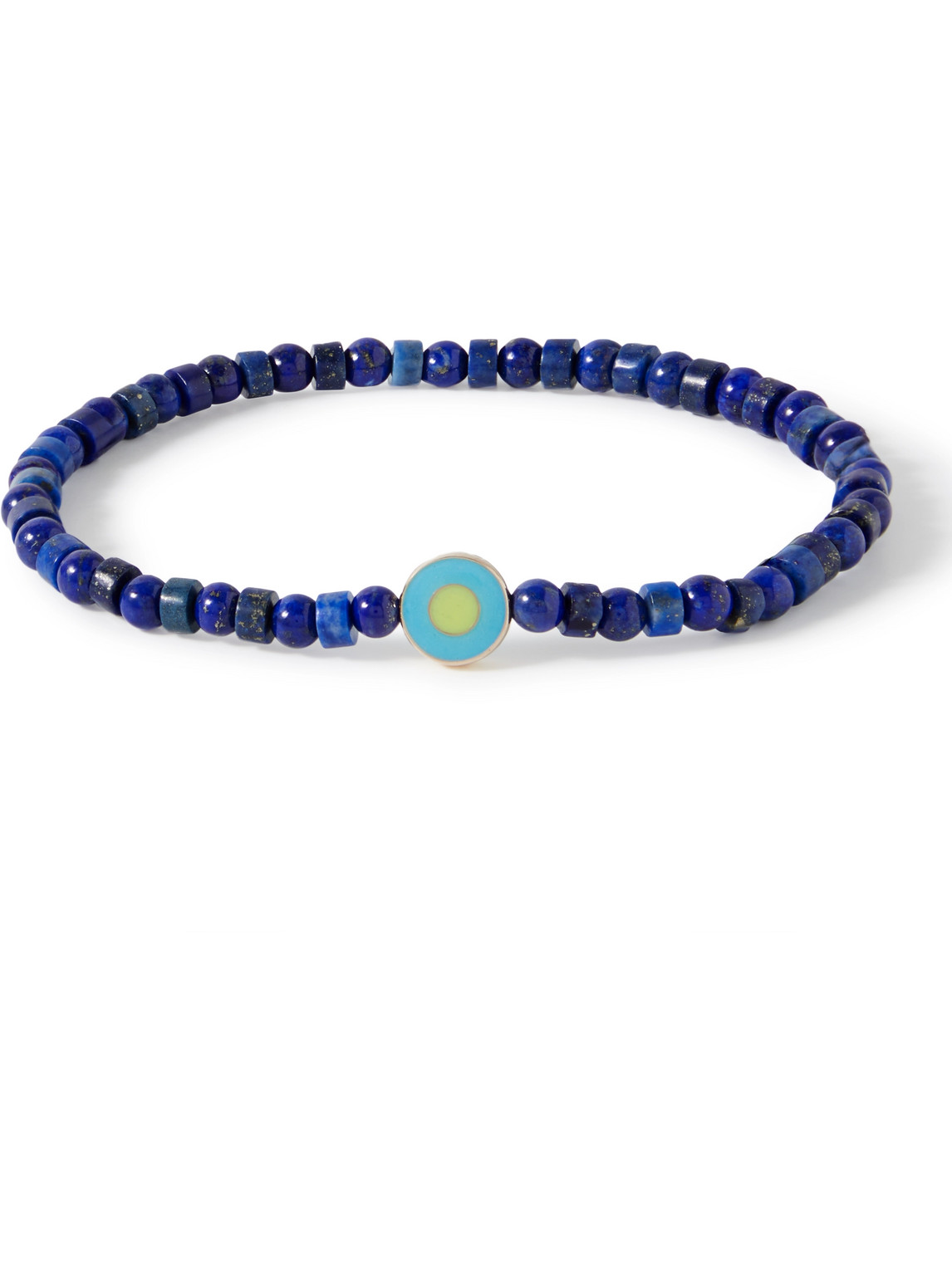 Luis Morais Gold, Enamel And Lapis Lazuli Beaded Bracelet In Blue