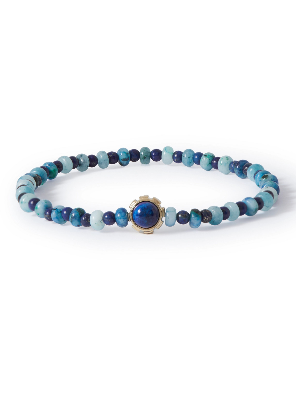 Luis Morais Gold, Turquoise And Lapis Lazuli Beaded Bracelet In Blue