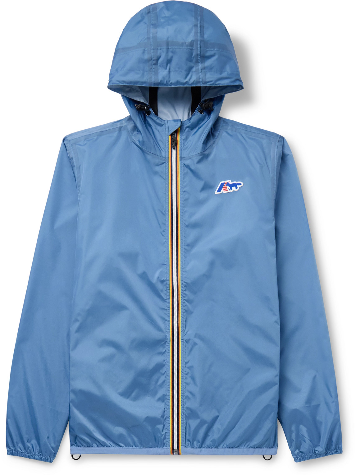 Maison Kitsuné K-way Claude Logo-appliquéd Ripstop Hooded Jacket In Blue