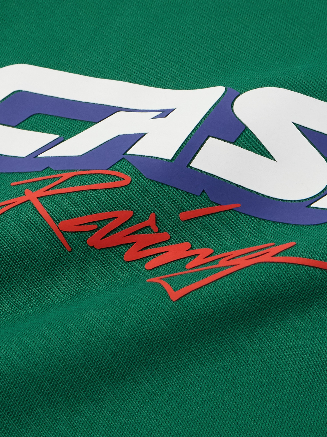 Shop Casablanca Casa Racing 3d Logo-appliquéd Organic Cotton-jersey Sweatshirt In Green