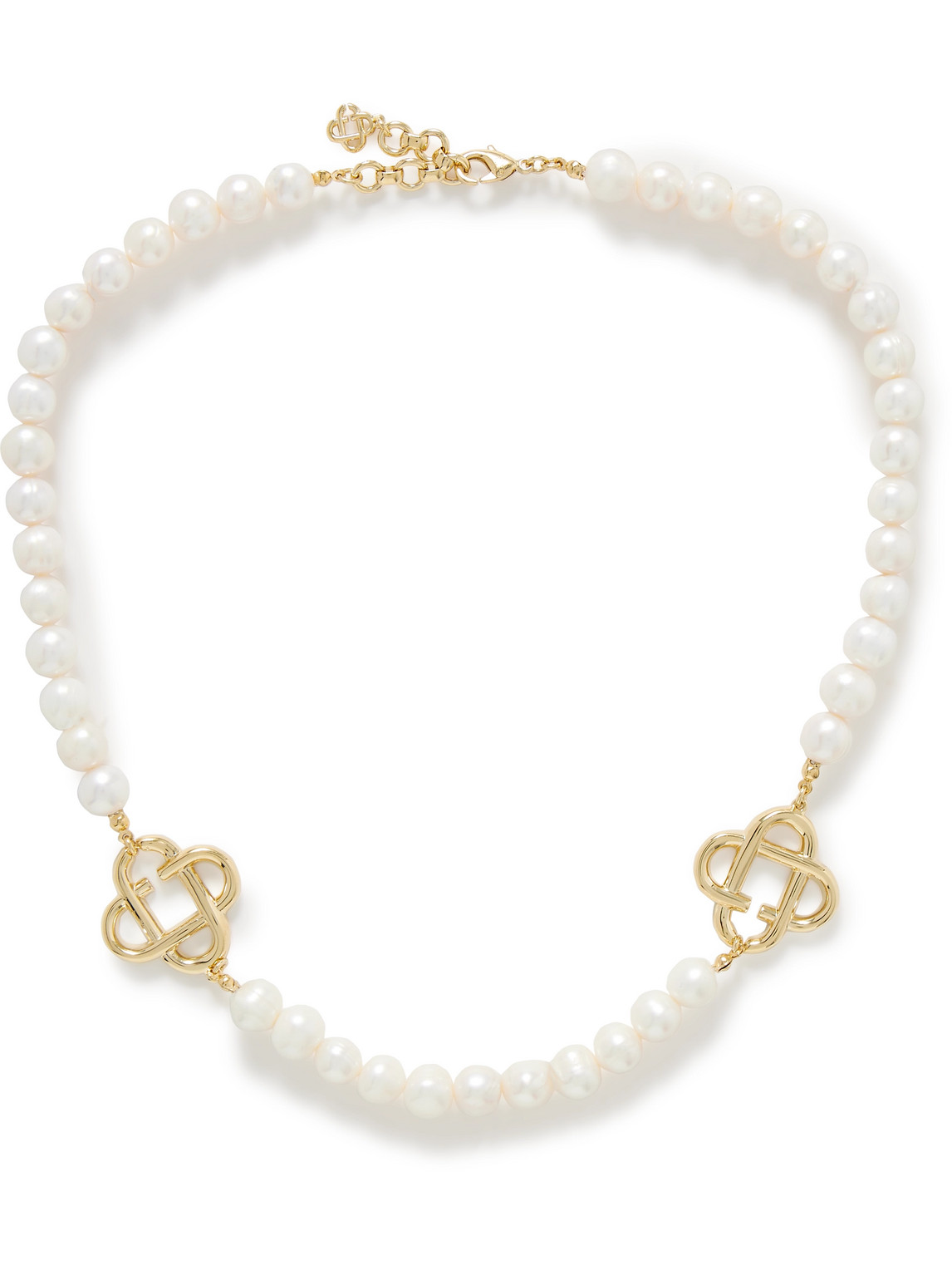 Casablanca Medium Gold-plated Pearl Necklace In White