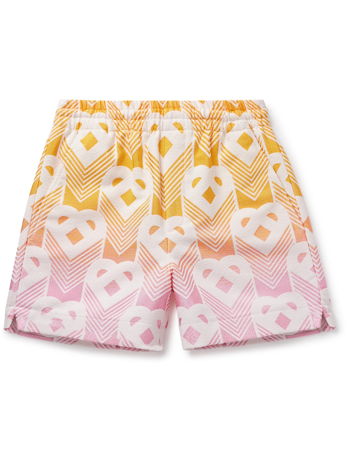 Shop Casablanca Metallic-jacquard Shorts In Pink