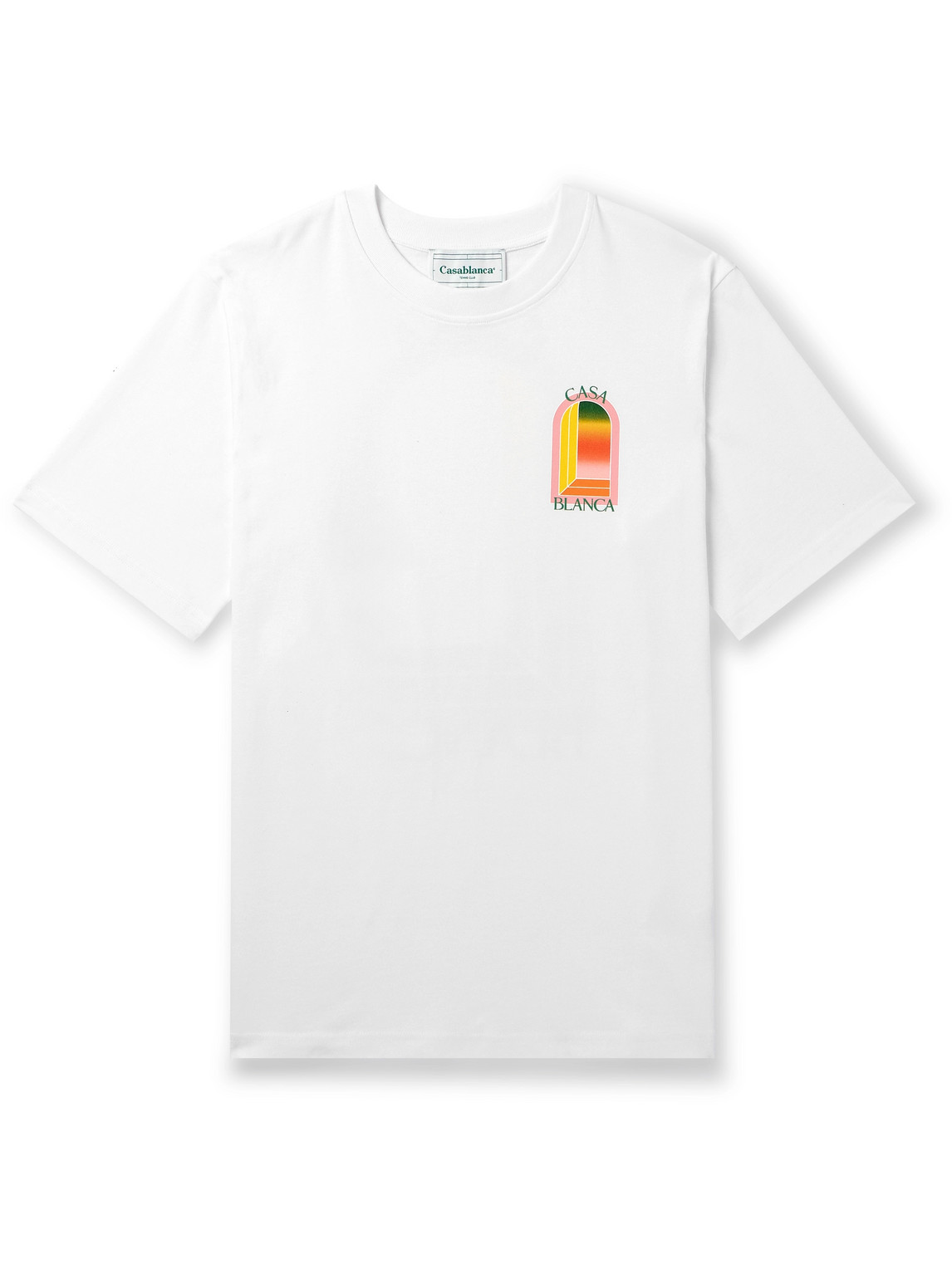 Shop Casablanca Gradient L'arche Logo-print Cotton-jersey T-shirt In White